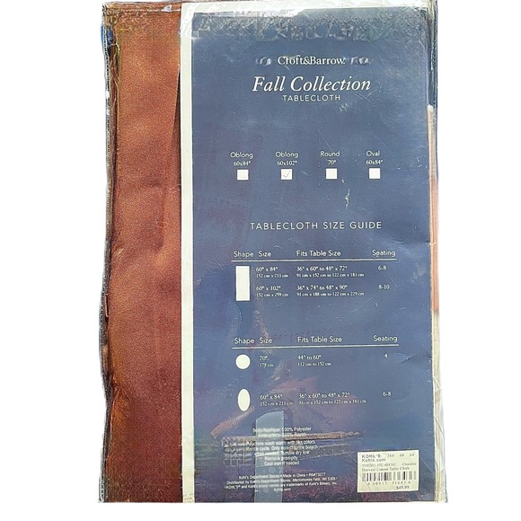 Autumn Tablecloth, 60"x102" oblong. NWT. Cotton/Polyester. - Picture 2 of 3